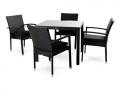 Плетеный стол для сада или кафе MILANO 90 см (черный)