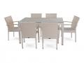 Обеденный стол из искусственного ротанга MILANO 150 см (белый)