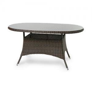 Обеденный плетеный стол WARSAW 150 см (темно-коричневый)