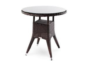 Плетеный стол для кафе или сада WARSAW (темно-коричневый)